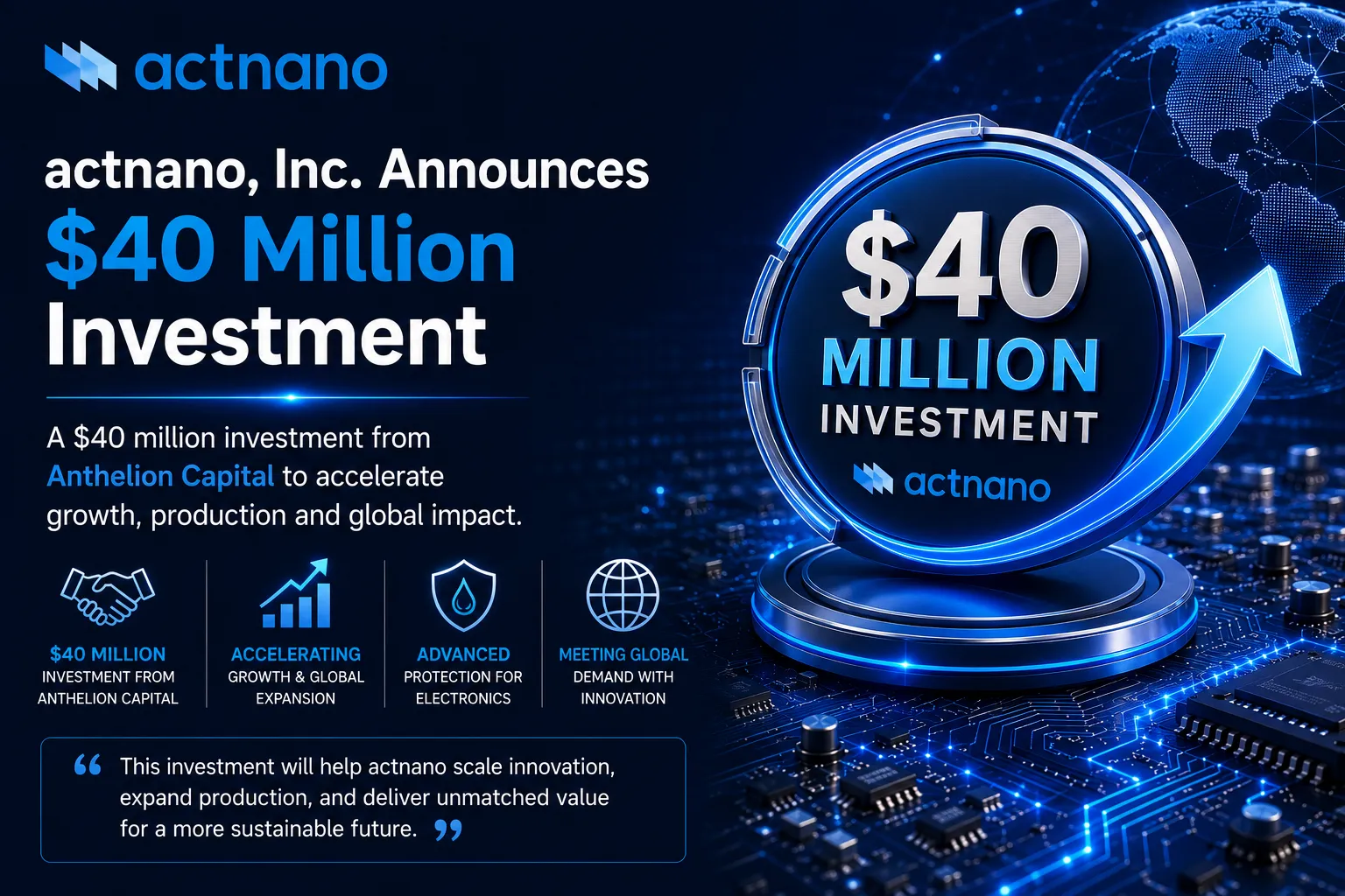 actnano, Inc. Announces $40 Million Investment image